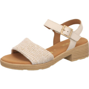Gabor Comfort Damen Sandalette creme mit brauner Sohle