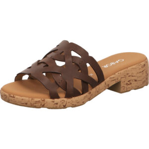 Gabor Comfort Damen Pantolette khaki mit brauner Sohle