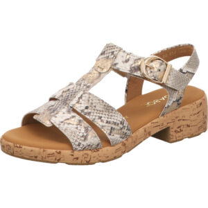 Gabor Comfort Damen Sandalette creme mit brauner Sohle