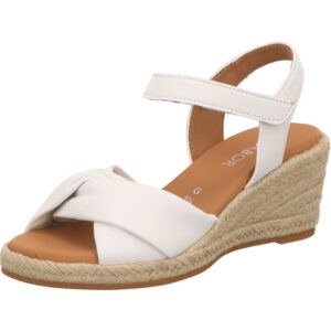 Gabor Comfort Damen Sandalette weiss mit hellem Absatz