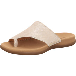 Gabor Damen Zehenschuh weiß mit brauner Sohle