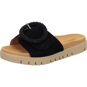 Gabor Damen Pantolette dunkelblau mit weißer Sohle