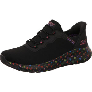 skechers damen sneaker bungee schnürer bobs squad chaos schwarz
