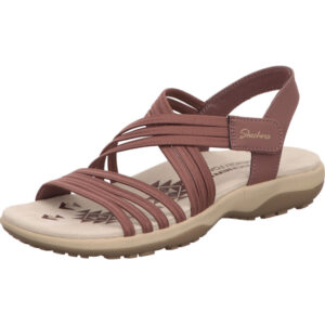 skechers damen sandalen violett klettverschluss reggae slim