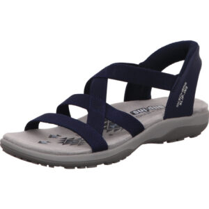 skechers damen sandale reggae slim navy schlupfschuh