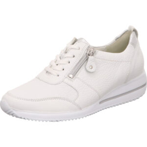 lugina himona damen halbschuhe weiss silber schnürer