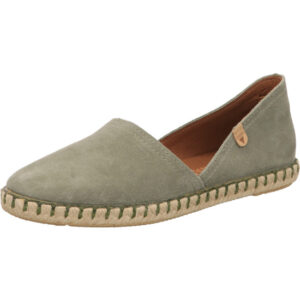 Verbenas Damen Espadrilles grau/ olive mit heller Sohle