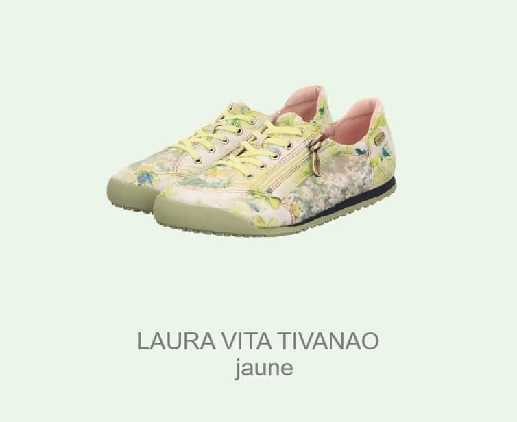 Laura Vita Damensnaeker hellgrün mit bunten Applikationen und grüner Sohle