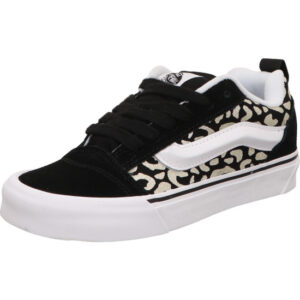 vans kinder sneaker knu skool schwarz  mit goldenen Punkten leopard kombi schnürer gummisohle mit heller Sohle