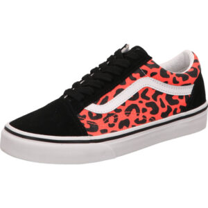 vans kinder sneaker old skool glitter leopard diva pink mit weißer Sohle