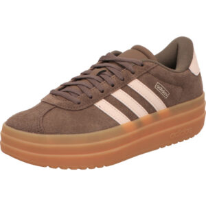 adidas sneaker junior vl court bold j braun mit weißen Adidas streifen schnürer gumfarbener plateau