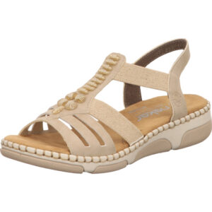 Rieker Damen Sandalette natur kombi mit heller Sohle