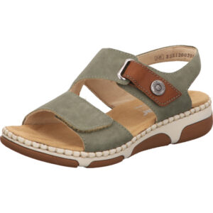 Rieker Damen Sandalette dunkelgrün kombi mit heller Sohle