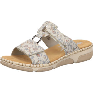 Rieker Damen Pantolette hellgrau multi mit heller Sohle