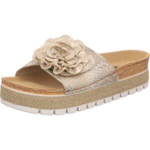 Rieker Damen Pantolette gold  mit brauner Sohle