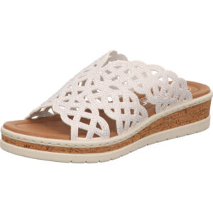 Rieker Damen Sandalette weiß mit Korksohle
