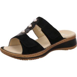 Ara Hawaii 2.0 Pantolette schwarz mit gold Schmuck