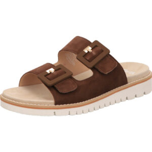 Ara Pantolette KENT-SPORT-S mocca zwei Klett mit Schnallen weiße Sohle