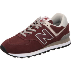 new balance herren sneakers bordeaux mit beige und seitlich new Blalance Logo und heller Sohle mit dunkelgrau schnürer grau