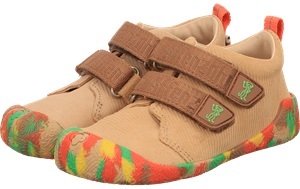 Another-Ternd-Damensneaker-beige-mit-blauem-Logo-und-hinten-lachs-schnuerer-und-heller-Sohle-