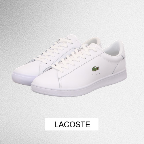 White gray smooth grainy gradient background website header backdrop noise texture effect copy space Lacoste herren Sneaker komplett weiß und Lacoste Logo und button mit text Lacoste mit button Lacoste