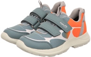Superfit Kinderschuh halbschuh Jungen mit zwei klettverschlüsse Frabe türkis weiß und orange und heller Sohle Superfit Kinderschuh halbschuh Jungen mit zwei klettverschlüsse Frabe türkis weiß und orange und heller Sohle