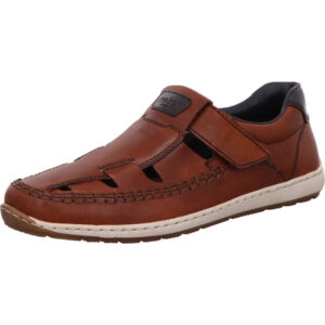 Rieker Herren Slipper braun mit heller Sohle