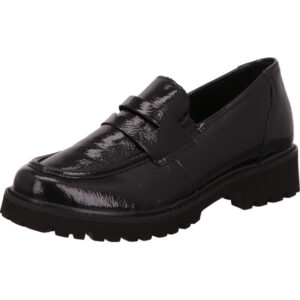 Remonte Damen Halbschuh schwarz Lack mit schwarzer Sohle