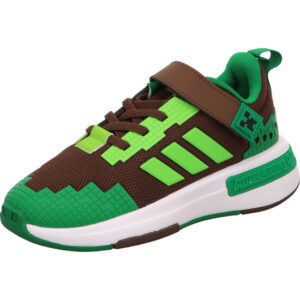 adidas Kinder Sportschuh minecraft pro el c kids grün mitr braun und hellgrünen Adidas Streifen klettverschluss