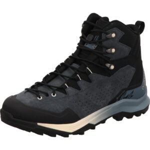 Lowa Explorer GTX MID dunkelblau/grau / schwarz Herren Trekking u. Wanderschuhe helle Sohle mit grau schattiert vorne schwarze schutzkappe