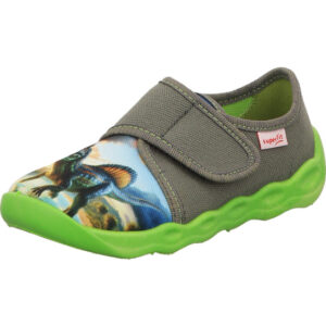 Superfit Kinderschuh Jungs grau mit Motiv mit grüner Sohle