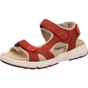 Rohde Sandalette Damen weinrot kombi mit weißer Sohle