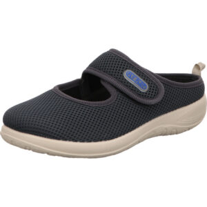 fly flot damen pantolette grau klettverschluss