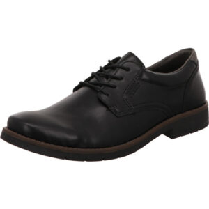 Rieker Herren Schnürschuh halb schwarz mit schwarzer Sohle