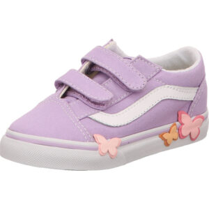 vans mädchen sneaker old skool v mit Schmetterling Aufdruck unterhalb farbe flieder