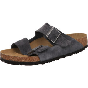 birkenstock arizona suede leather charcoal 2 schnaller unisex