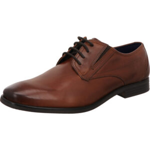 Bugatti Herren Business Schnürschuh cognac mit schwarzer Sohle