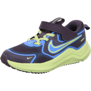 nike cosmic runner ps kinder sportschuhe blau mit neon grün Sohle neon grün kombi klett