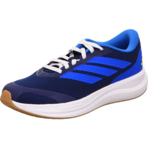 adidas runfalcon 6 J blau schnürer kinder sportschuhe schwarz mit blauen Adidas Streifen und heller Sohle