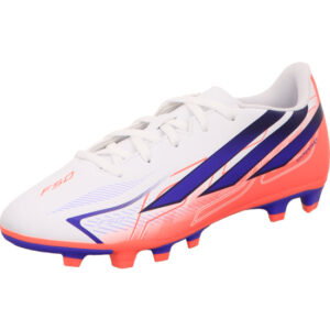 adidas F50 HYPERFAST CLUB Kinderfußballschuh mit Stollensohle für Rasen FG/MG J weiss mit Pink und lila