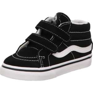 vans SK8-Mid Kinderschuh Reissue V Black/True White hoher Schuh mit klett und weißer Sohle