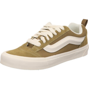 Knu Skool Herren Sneaker COLOR THEORY Olive Brown mit weißem Vans Streifen seitlich und weißer Sohle