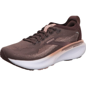 brooks damen laufschuhe adrenaline gts 25 dunkelbraun mit rose und weißer Sohle Stoffmaterial