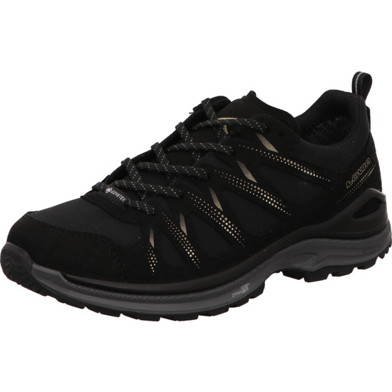 INNOX EVO II GTX Ws Wanderschuhe Damen Halb schwarz mit gold und schwarzer Sohle