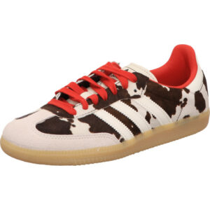adidas samba og women weiß braun kuhflecken innen und schnürsenkel rot und helle Gumsohle