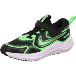 nike cosmic runner psv kinder sportschuhe black grey illusion klettverschluss schwarz mit grün und heller Sohle