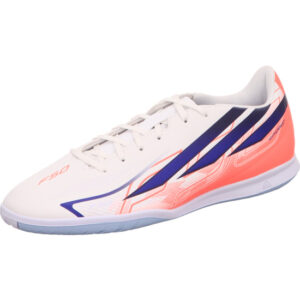 adidas hallenfussballschuhe herren f50 hyperfast club in weiss kombi  mit pink und schwarz