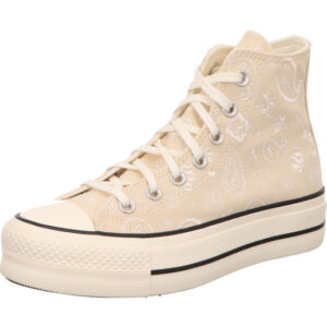 converse ctas lift hi beige kombi damen sneaker mit plateau und heller Sohle und seitich Converse Stern