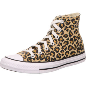 converse ctas hi hoher Sneaker schnürer damen sneaker mit leoparendmuster kombi