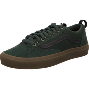 Skate Old Skool 36 + GREEN/GUM dunkelgrün mit schwarzem Vans Logo und gumsohle schnürer herren